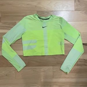 Nike tech knit cropped long sleeve running top